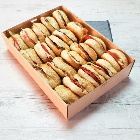 Mini breakfast bagel platter 20 pieces