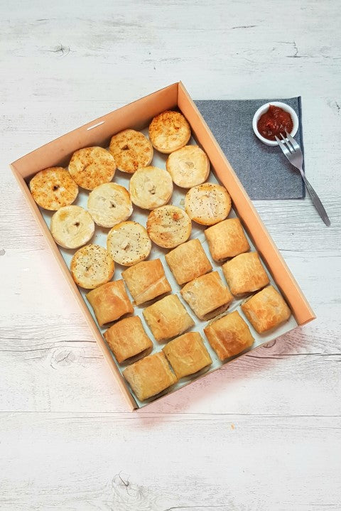Mini pie & sausage roll platter
