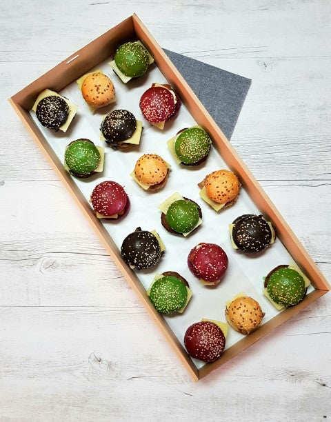 Assorted mini sliders platter 18 pieces